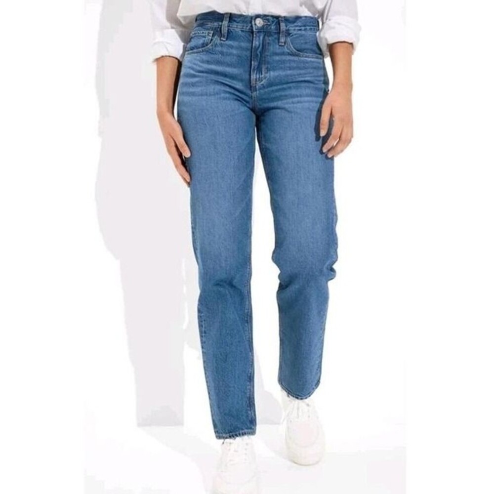 American Eagle High-Rise 90s Straight Leg Medium Wash Ankle Jeans Size 10s